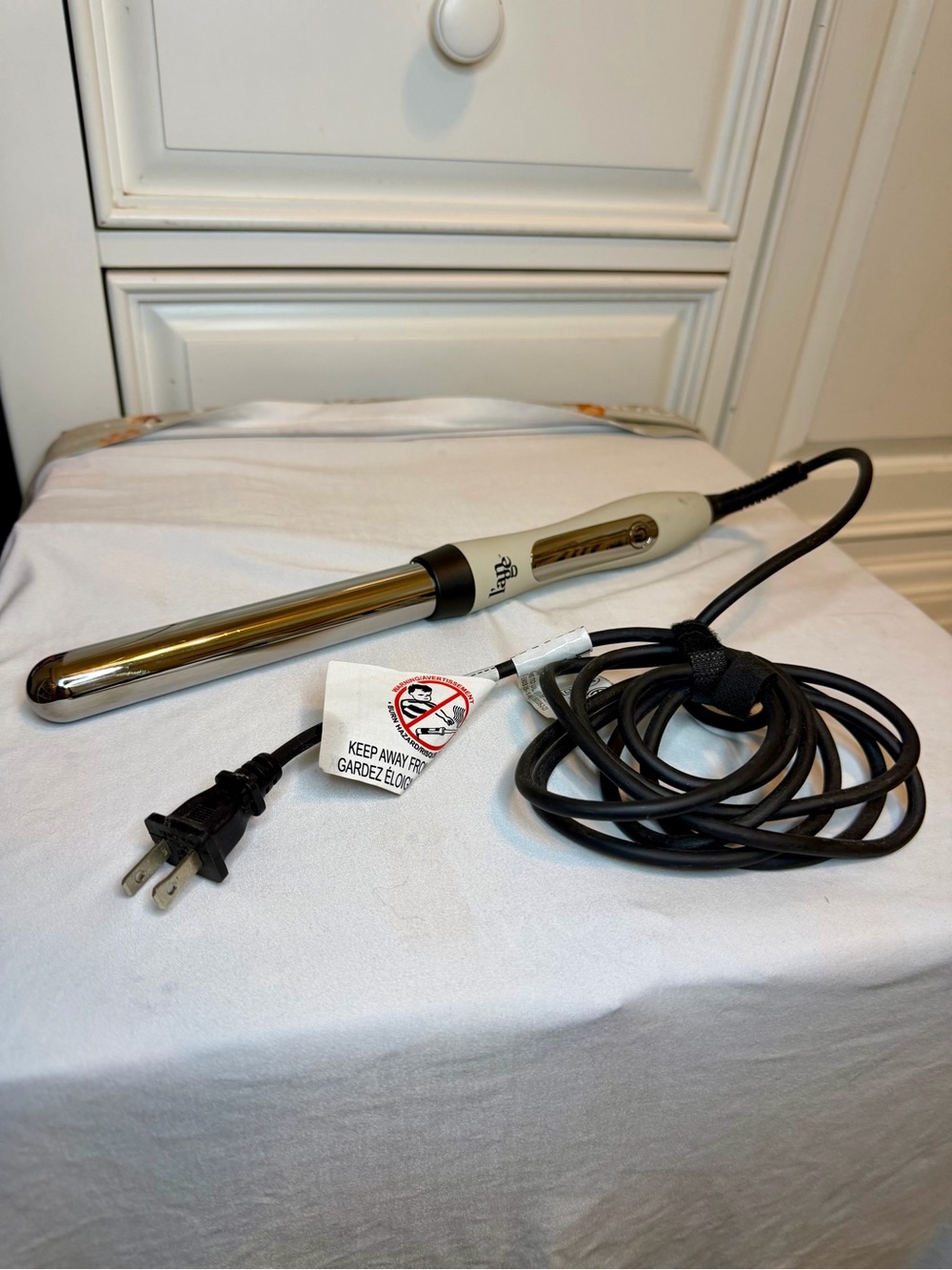 L’ange 25mm Curling Wand – White & Rose Gold